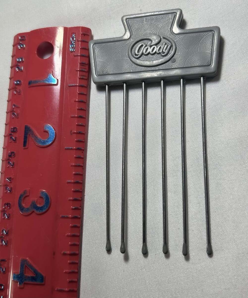 Vintage Goody HAIR LIFT Stainless Steel rubber tip Gray Pick Comfor-Tip 1975